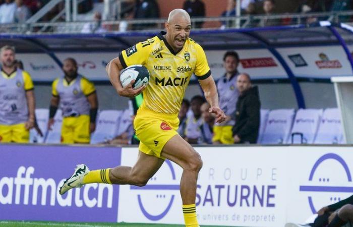 Top 14 – „Jonathan Danty, Flanker? Er hat zehn Minuten mit den Stürmern verbracht und dabei eine Verletzung am Schienbein davongetragen“, lacht Dillyn Leyds (La Rochelle).