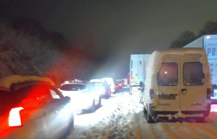 Schlechtes Wetter. Wegen des Schnees auf der A36 zerstört, sagt ein Stéphanois aus