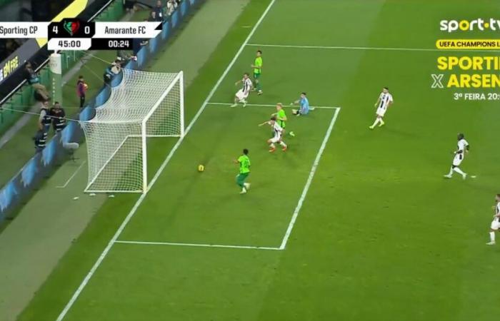 Ein weiteres Tor von Marcus Edwards, eine weitere Vorlage von Daniel Bragança, ein weiteres Tor von Sporting, das Amarante zur Halbzeit mit 4:0 besiegte