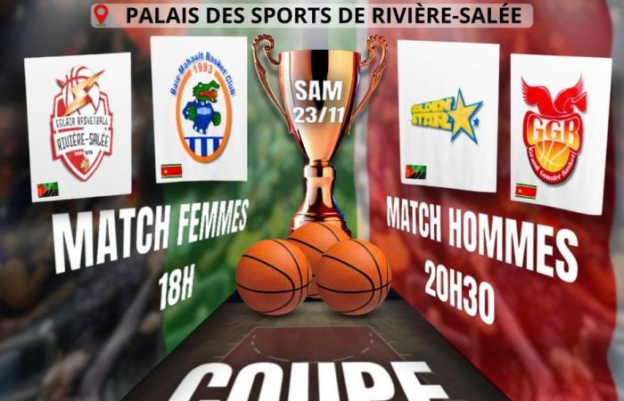 Eclair/Baie-Mahault BC und Golden-Star/Grand Gousier in der Basketballzone des French Cup West Indies