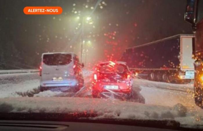 Die E42 war letzte Nacht wegen Schnee teilweise lahmgelegt: „Totales Chaos“