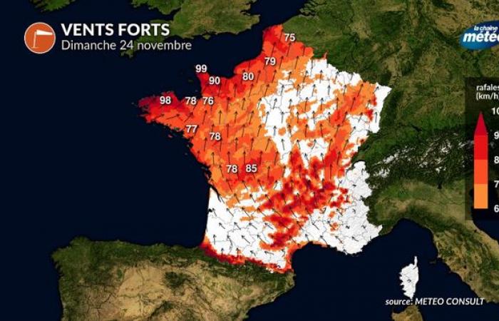 Wetter Sonntag, 24. November: spektakuläre milde Phasen, aber achten Sie auf den heftigen Wind