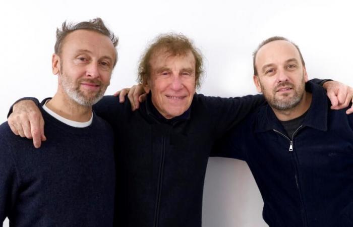 Alain Souchon und Sohn, drei auf der Bühne