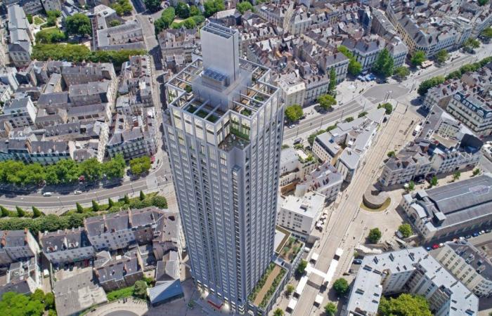 Der Brittany Tower wird ohne seine Büros einen kostenlosen Aussichtspunkt in 100 m Höhe bieten