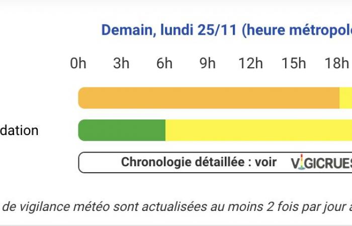 Wetterwarnung für heftige Winde an diesem Montag, 25. November in den Pyrénées-Atlantiques, Hautes-Pyrénées, Gers, Haute-Garonne, Ariège, Tarn-et-Garonne