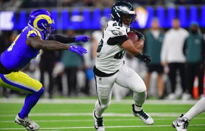 Bilder und Geräusche aus der ersten Hälfte von Eagles vs. Rams in Woche 12 im SoFi Stadium