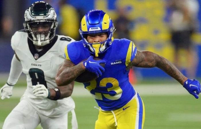 Kyren Williams von den Rams drängt sich durch die Eagles zum Touchdown