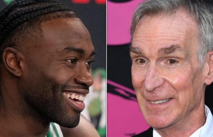 NBA-Star Jaylen Brown reagiert süß auf das Treffen mit dem Kindheitshelden Bill Nye