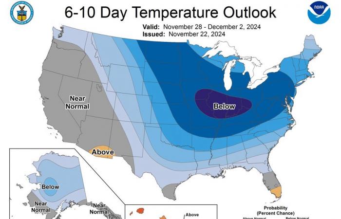 Wettervorhersage für die Thanksgiving-Woche nach Region