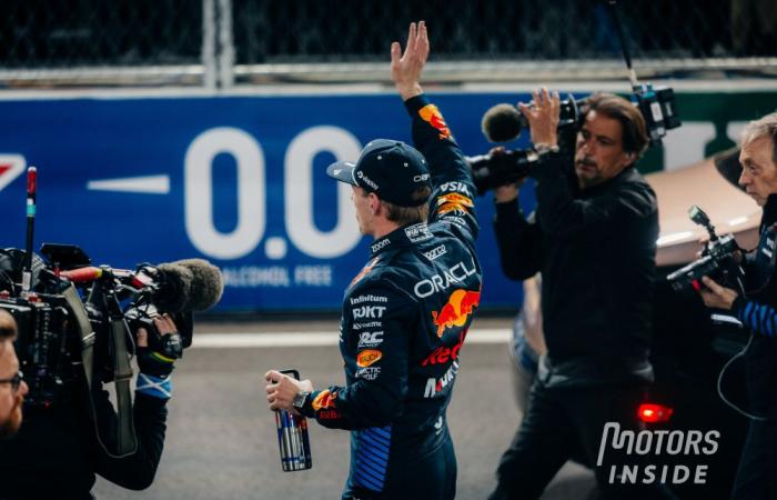 F1. Alain Prosts Reaktion nach Max Verstappens 4. Titel