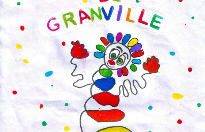 Das Plakat für den Karneval von Granville 2025 ist eine Zeichnung von Schulkindern aus La Manche