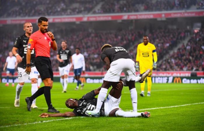 Die schwere Verletzung eines Verteidigers von Stade Rennes – Ligue 1 – J12 – Lille-Rennes (1-0)