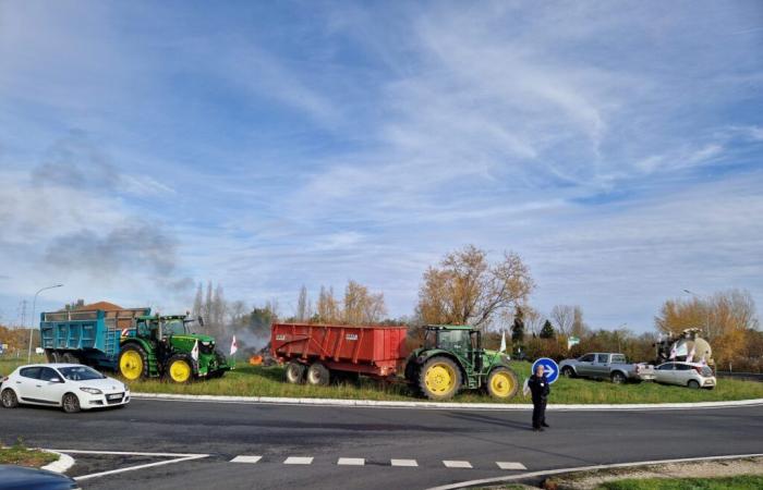 Agrarbewegung in Lot-et-Garonne: Bauern besetzen den Parasol-Kreisverkehr in Villeneuve-sur-Lot