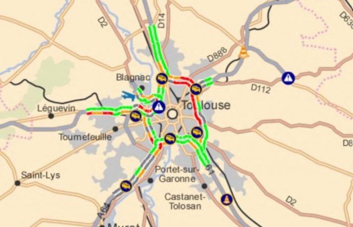 Zwischen Sammel- und Filterdämmen mobilisierten Taxis in Toulouse