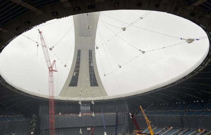 Das Dach des Olympiastadions wurde fast vollständig abgebaut