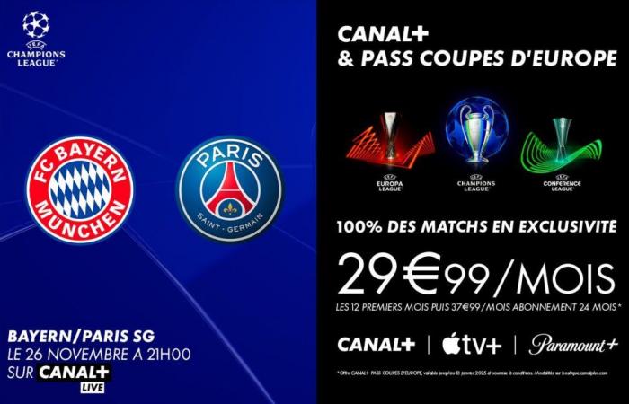 Bayern München – Paris SG: Der CANAL+ EUROPEAN CUP PASS* bietet die Möglichkeit, den 5. Spieltag der UEFA Champions League zu verfolgen