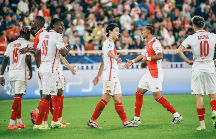 Die AS Monaco-Gruppe für das Europaplakat gegen Benfica