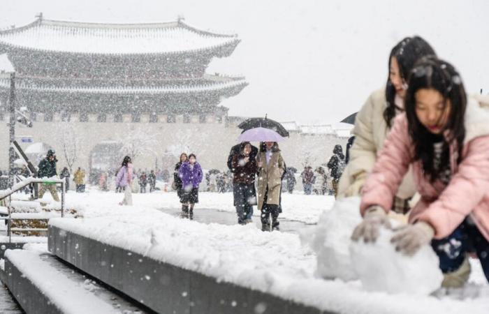 Bilder vom Rekordschneefall in Seoul im November