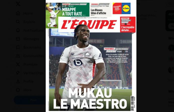 Auf der Titelseite von L’Equipe: Ein unter uns weniger bekannter belgisch-kongolesischer Spieler, der letztes Jahr noch in D2 VFV spielte, glänzte in der Champions League – All Football