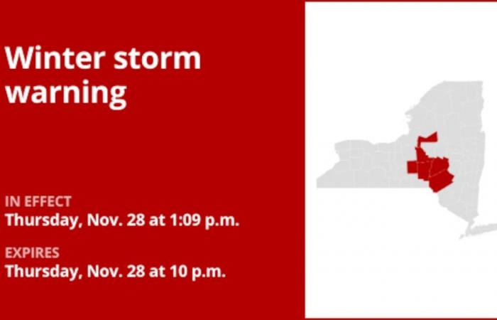 Update: Wintersturmwarnung für Central NY bis Donnerstagnacht – bis zu 3 Zoll Schnee