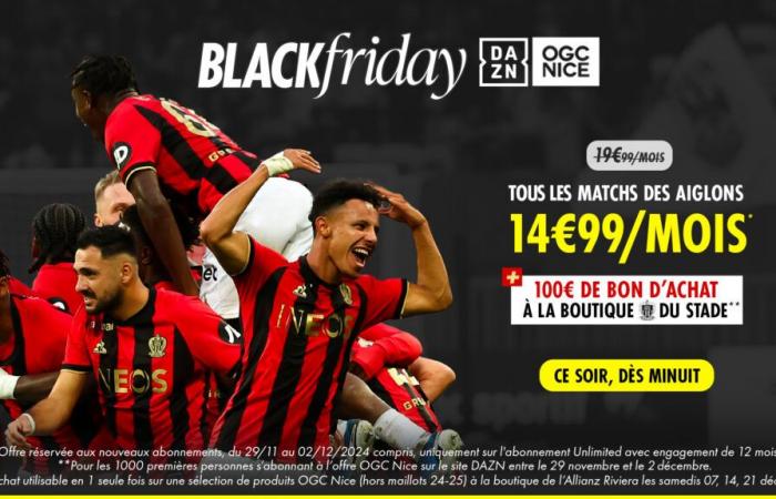 DAZN x OGC NICE: ein außergewöhnliches doppeltes „Black Friday“-Angebot