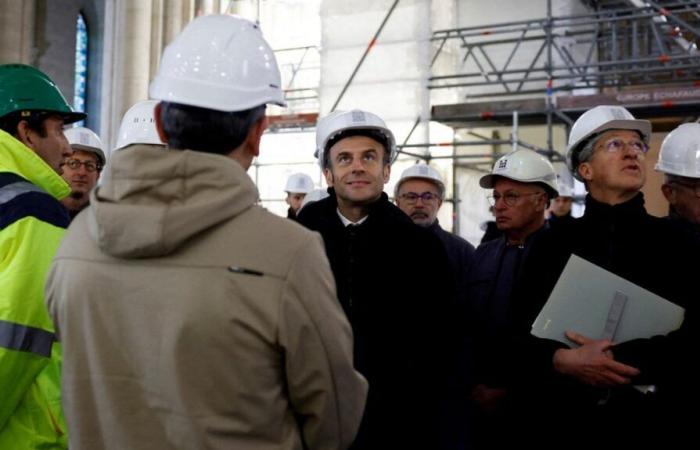 Verfolgen Sie Emmanuel Macrons Besuch auf der Baustelle und entdecken Sie erste Bilder vom Inneren der Kathedrale