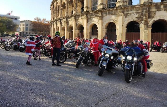 Wenn Gard-Biker den Weihnachtsmann für die Kinder des Carémeau-Krankenhauses spielen