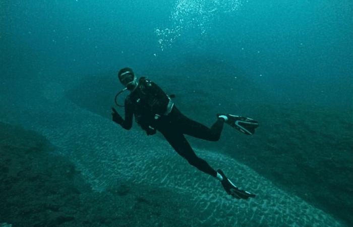 Nicolas wird auf der Insel La Réunion nach dem Weltrekord für die längste Unterwasser-Menschenkette tauchen