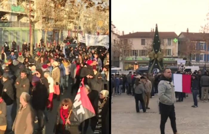 ein Jahr später wurden in Romans-sur-Isère zwei rechtsextreme und linke Demonstrationen organisiert