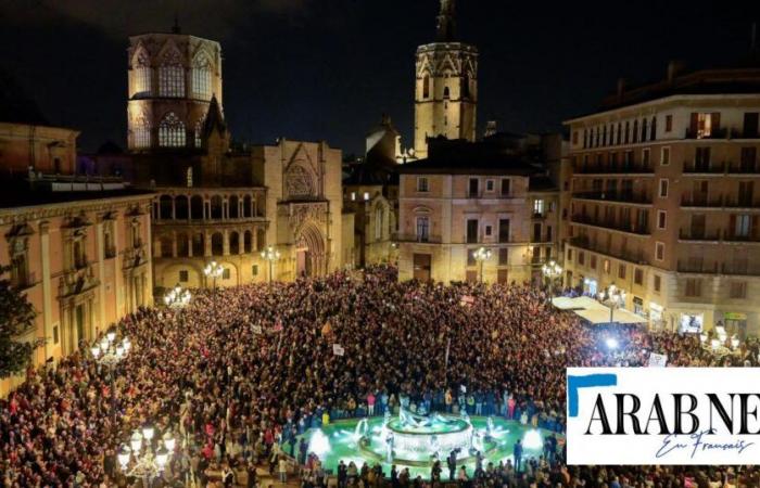 In Spanien marschierten fast 100.000 Demonstranten in Valencia, um den Hochwasserschutz anzuprangern