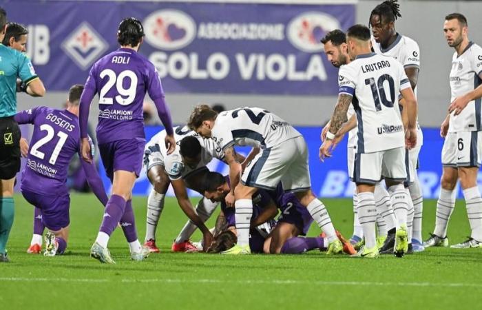 Ein Spieler, der mitten im Spiel Opfer schrecklicher Beschwerden wurde, wurde von Fiorentina-Inter Mailand verhaftet