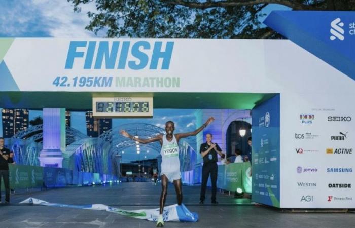 Leichtathletik: Geoffrey Yegon gewann den Singapur-Marathon.