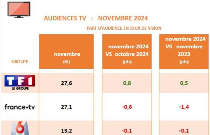 Fernsehzuschauer: TF1 setzt seinen Aufstieg fort und France 2 verlangsamt seinen Rückgang leicht