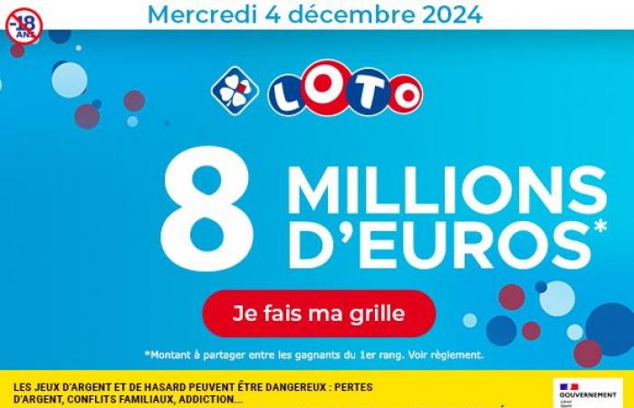 Lotto Mittwoch, 4. Dezember 2024: 8 Millionen Euro zu gewinnen! – FDJ