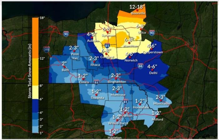 Erwarten Sie 5 bis 8 Zoll Schnee