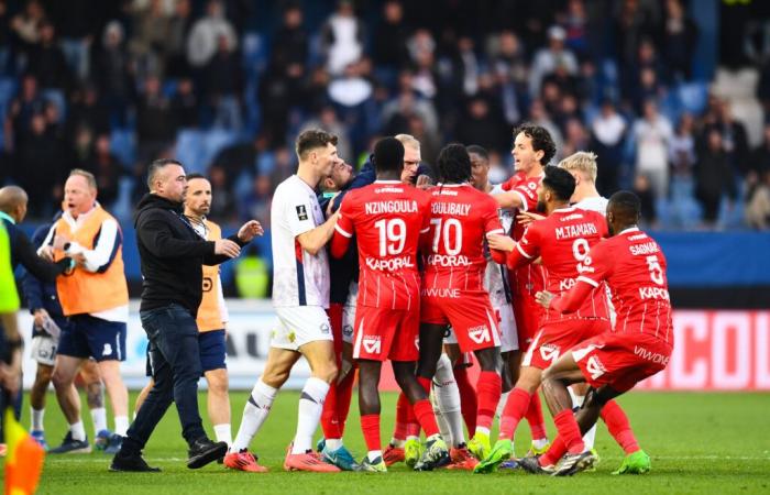 [MHSC-LOSC] Joris Chotard verteidigt Tanguy Coulibaly nach seinem Kampf mit Bruno Genesio