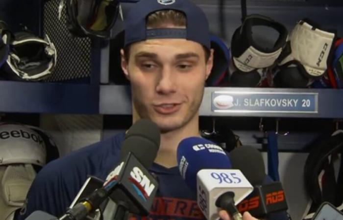 Juraj Slafkovsky kommentiert sein erstes Match mit Patrik Laine