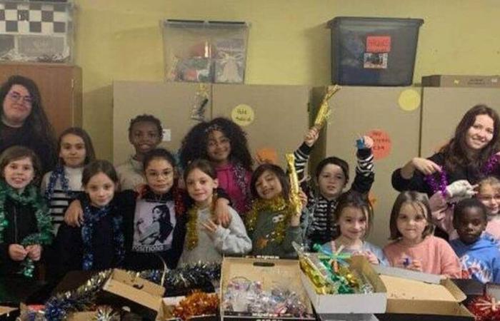 Mulsanne. Die Kinder bereiteten Solidaritätsboxen vor