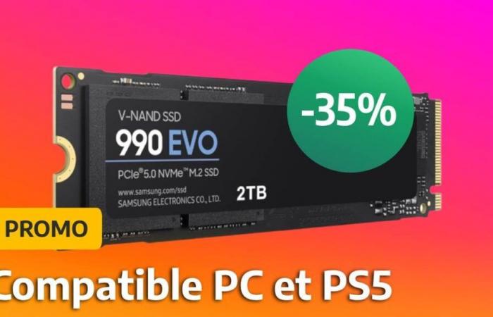 SSD-Aktion: PC- und PS5-kompatibel, die Samsung 990 Evo 2 TB ist mit einem Rabatt von 35 % auf den Preis erhältlich!