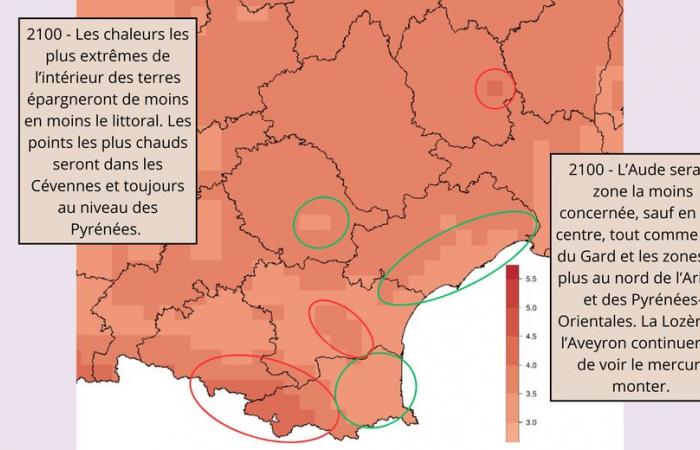 KARTE. Niederschlag, Temperaturen, Jahreszeiten … so wird das Klima in der Region Okzitanien in den 2030er, 2050er und 2100er Jahren aussehen