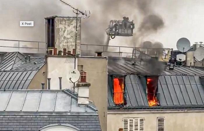 Brand in der Avenue d’Iéna im 16. Arrondissement von Paris