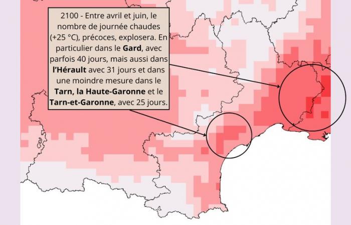 KARTE. Niederschlag, Temperaturen, Jahreszeiten … so wird das Klima in der Region Okzitanien in den 2030er, 2050er und 2100er Jahren aussehen