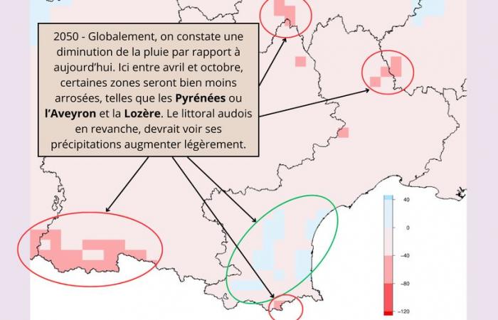 KARTE. Niederschlag, Temperaturen, Jahreszeiten … so wird das Klima in der Region Okzitanien in den 2030er, 2050er und 2100er Jahren aussehen