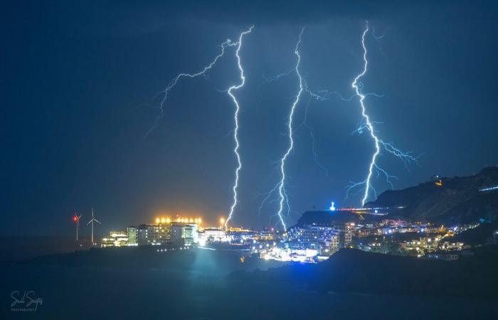 Sturm Dorothea hinterlässt in dieser Samstagnacht auf La Palma Wind, Regen und Blitze