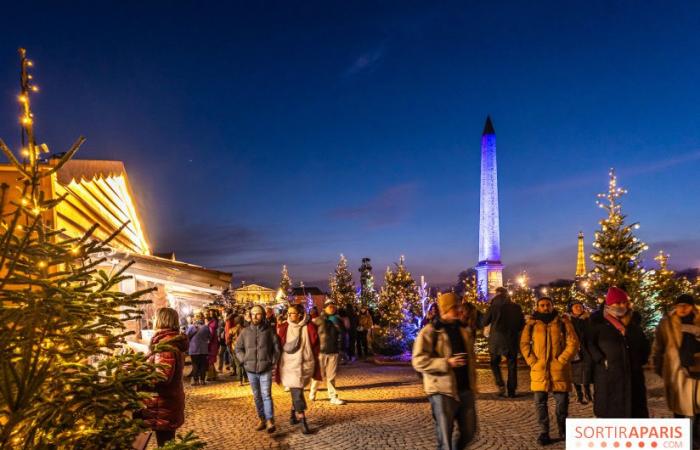 Der Weihnachtsmarkt am Place de la Concorde, der magische Markt gegenüber den Champs-Élysées in Paris