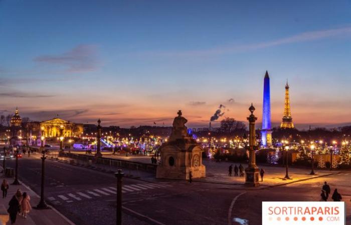 Der Weihnachtsmarkt am Place de la Concorde, der magische Markt gegenüber den Champs-Élysées in Paris