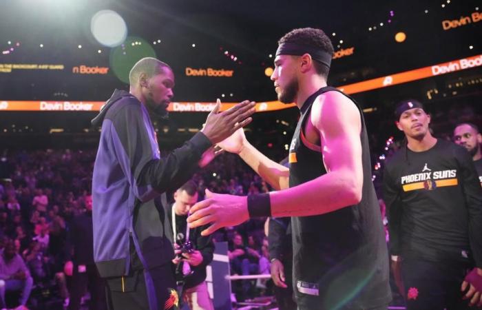 Kevin Durant und Devin Booker sorgen zusammen für 64, während die Phoenix Suns Jazz besiegen und schnell ausscheiden