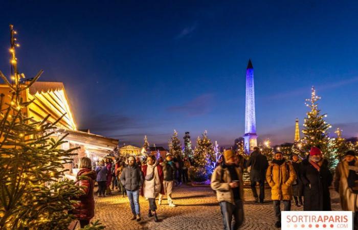 Der Weihnachtsmarkt am Place de la Concorde, der magische Markt gegenüber den Champs-Élysées in Paris