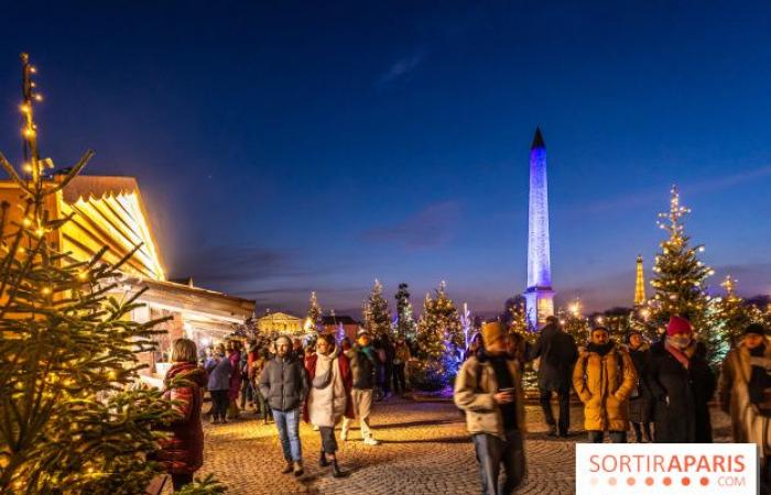 Der Weihnachtsmarkt am Place de la Concorde, der magische Markt gegenüber den Champs-Élysées in Paris