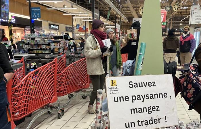 Der Bauernbund blockiert den Auchan-Laden in Saint-Cyr-sur-Loire